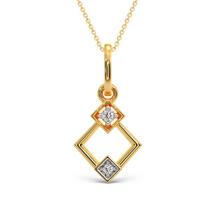 Collar con Colgante de Diamante en Forma de Rombo Geométrico Calado - Product Image 1