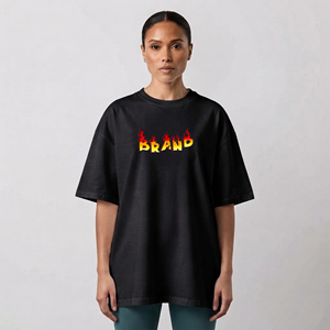 Custom Logo Oversized T-<b>Shirt</b> <b>for</b> Women 100% Cotton Loose Fit short Sleeve Crew Neck solid Breathable Street Wear ladies <b>tee</b> - Product Image 4