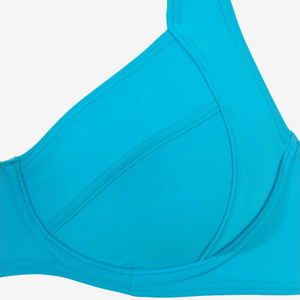 Women's Turquoise Two Piece <b>Bikini</b> Set Push Up Top High Waist Bottom Drawstring Swimwear Spandex Polyester - Product Image 5