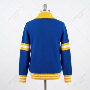 Cardigan en tricot acrylique à col châle pour homme, personnalisé ODM, avec lettres en chenille, pour la sororité grecque Sigma SGRho - Product Image 2