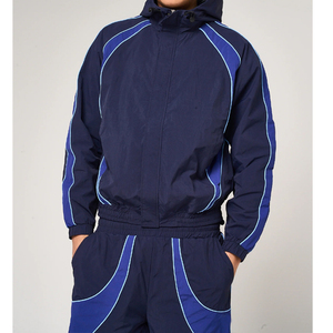 Men's Printed Solid Nylon Tracksuits Set Gym Jogging Jacket <b>Joggers</b> Fitness Running Sweat-Suits Sportswear with <b>Zip</b> <b>Pocket</b> - Product Image 3