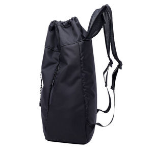 Black Nylon <b>Drawstring</b> Sports <b>Backpack</b> 30-40L Capacity with Mesh Shoulder Straps for Outdoor Activities - Product Image 5