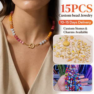 Collier de perles en pierres précieuses colorées, fabrication rapide, faible MOQ, pour boutiques de bijoux - Product Image 1