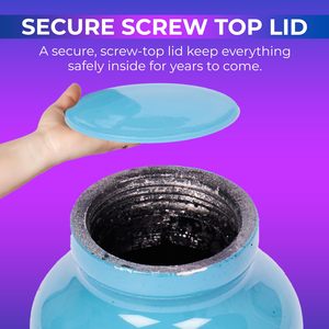 Beach Blue Cremation Urn for Human Ashes Handcrafted Adult Funeral Urn with Elegant Ocean-Inspired Finished Secure <b>Memorial</b> - Product Image 5