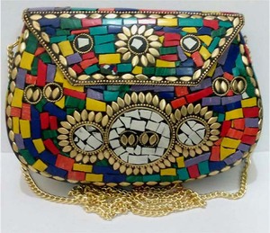 Bolso de Mano Metálico de Moda para Mujer, Multicolor, Tipo Bandolera para Fiestas, GC-BG-373, Mejor Precio en India - Product Image 1