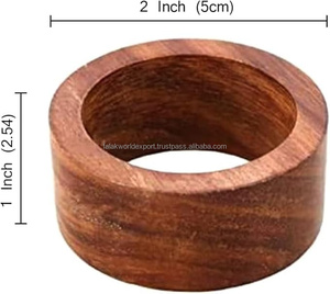 Porte-serviettes en bois de luxe marron clair pour salle à manger, cuisine, fêtes, mariages, chambre, salle de bain, extérieur, design de table - Product Image 3