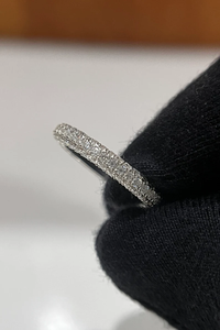 Bague d'éternité en moissanite sertie de diamants, argent 925, luxe, pour mariage ou promesse, unisexe - Product Image 5