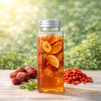 Bouteilles de jus carrées en PET de 500 ml, col de 55 mm, bouchon à vis, vente en gros, emballage de boissons OEM