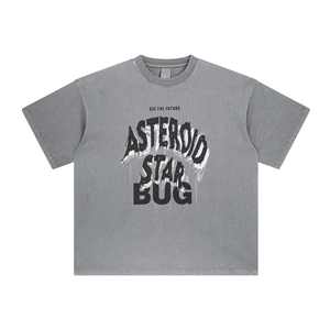 T-shirt Homme Oversize en Coton Lourd, Style Streetwear Personnalisé OEM, Épaules Tombantes, avec Applique Broderie et Patch, Coupe Courte - Product Image 1