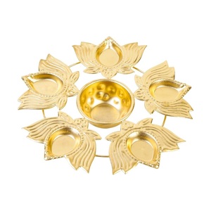 <b>Large</b> Brass Urli Decorative Centerpiece Bowl for Traditional Home Styling Floating Floral Displays and <b>Candle</b> Decor - Product Image 6