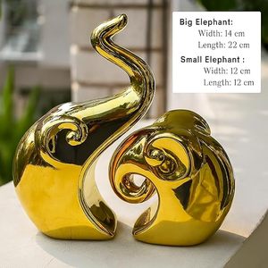 Golden Abstract Set Contemporary Glossy Irregular Shape Decorative Art Piece for Table Tops - Product Image 5