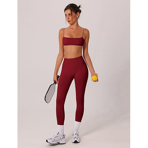 Conjunto de Yoga Antirozaduras para Mujer, Sujetador Deportivo sin Costuras con Bordes Cortados a Láser, Leggings de Cintura Alta con Bolsillo para Teléfono Celular, Nailon y Spandex - Product Image 6