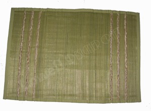 Handwoven Green Patterned Table Mat Eco Friendly Cotton Jute Blend Durable Dining <b>Placemat</b> for Home Kitchen Use - Product Image 2