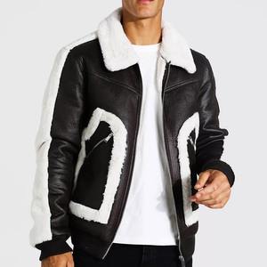 Chaqueta de Cuero 100% Genuino con Forro de Piel Sintética, Cierre de Cremallera, Estilo Motero para Invierno, Corte Regular Grueso - Product Image 1