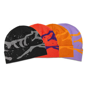 High Quality Winter slouchy custom sublimation Printed Log Street wear kit Beanie Hat <b>Cap</b> winter Warm Waffle beanie hat <b>caps</b> - Product Image 4