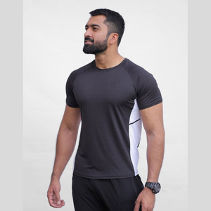 T-shirt de sport pour homme à manches courtes, séchage rapide, 100 % coton, haut d'entraînement athlétique en tissu toile, impression numérique, respirant - Product Image 6