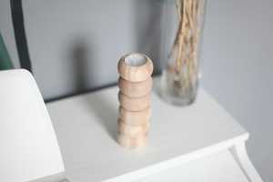 Juego de Portavelas de Madera Personalizados con Diseño de Patrón Redondo, Adorno Decorativo para Mesa de Comedor, Decoración Navideña para el Hogar por UO INDIA - Product Image 3