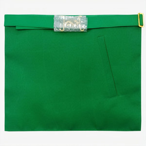 AASR 8th Degree Scottish Rite <b>apron</b> Hand embroidered <b>white</b> Leather green accents symbolic regalia Scottish Rite ceremonial - Product Image 6