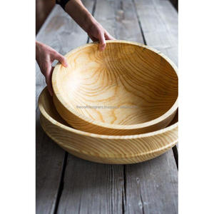 Juego de cuencos de madera con acabado natural, utensilios de cocina, cuencos de ensalada de frutas multiútiles, cuenco de pudín de madera ecológico de TCD - Product Image 2