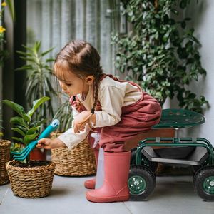 Carrello da Giardino in Ferro con Seduta e Manico Corto, Dimensioni Prodotto 75*45*47cm - Product Image 4