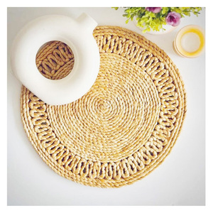 Coffee Cup Mats Woven Placemats Printed Jute Placemats Tassel Placemat <b>Vase</b> Cushions Decoration Heat Insulation Jute Placemat - Product Image 1