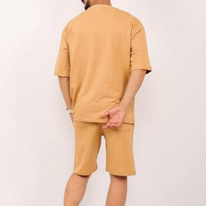 Collection 2026 – Costume d'été haut de gamme pour homme en 100 % coton tissé, avec broderie et impression de logo personnalisés, couleur unie - Product Image 2