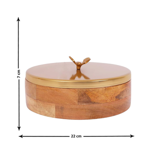 Wooden Casserole Dishwasher Safe Eco-Friendly Roti Storage Box <b>Lid</b> for Hot Chapatis Parties Everyday Kitchen Use - Product Image 5