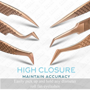 Gold Plated Eyelash Extension Mirror Tweezers Stainless Steel Straight & Curved Sharp Pointed Tip Lash <b>Tool</b> Set Wholesale Price - Product Image 2