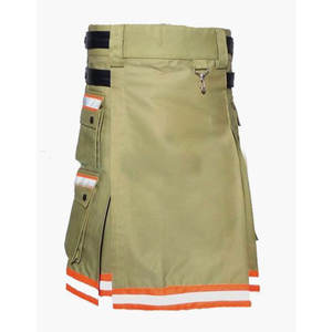 Kilt de pompier neuf de qualité supérieure, 100% coton avec réflecteur orange très visible - Product Image 1