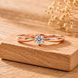 Bague de fiançailles en or massif 10K 14K 18K avec diamant solitaire de laboratoire rond de 0,12 ct certifié IGI, couleur E, clarté VVS - Product Image 2