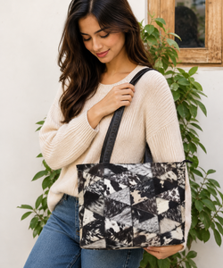 Grand sac fourre-tout en cuir de vachette, sac à bandoulière élégant, sac à main, sac de shopping élégant pour femmes - Product Image 2