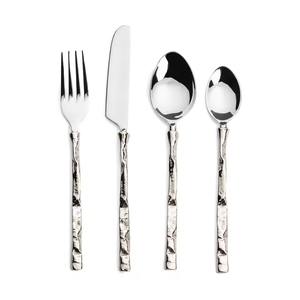 Ensemble de couverts en acier inoxydable de qualité supérieure avec manche métallique unique, écologique, finition super miroir, durable pour les dîners et les réceptions - Product Image 5