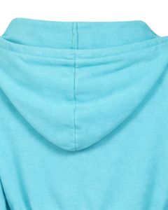 เสื้อฮู้ดครอปซิปสำหรับผู้หญิง สีฟ้าอควา ทรงเข้ารูป แขนยาว สไตล์ลำลอง สตรีทแวร์ ผ้าฝ้ายฟลีซ ผลิตตามสั่งจากโรงงาน - Product Image 3