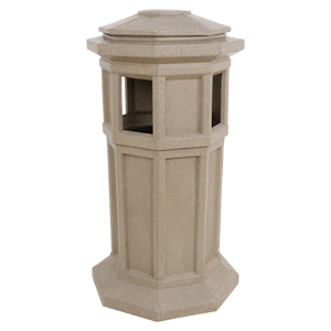 Sandstone Marble Outdoor Garbage Bin Garden Waste Container Stone Dustbin for Landscaping Street Park Patio Area - Product Image 3