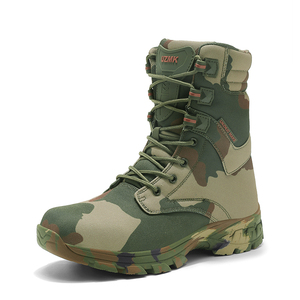 Botas de Senderismo Tácticas de Camuflaje para Hombre, Parte Superior Sintética, Suela de Goma, Impermeables, Antideslizantes, para Uso en Exteriores en Todas las Estaciones - Product Image 4