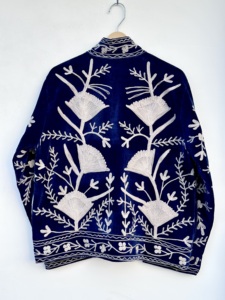 Handcrafted <b>Women</b> Brown <b>Velvet</b> 100% Cotton <b>Jacket</b> Pastel Floral Suzani Hand Embroidery Elegant Open-Front Winter Coat Wholesale - Product Image 5