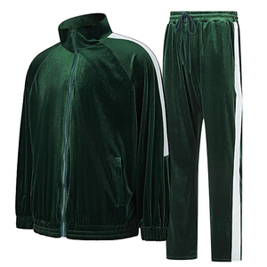 OEM Velvet Hooded Drop Shoulder <b>Printed</b> Tracksuit Men's Regular Fit 100% Cotton Waterproof Eco-Friendly Sweatpants Jogger Set - Product Image 6