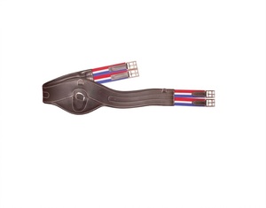 Cincha de Cuero Marrón para Caballo con Correas Elásticas y Hebillas de Acero Inoxidable - Product Image 1