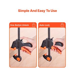 2 Pack <b>Quick</b> Grip F <b>Clamp</b> for Woodworking One Handed 12 Inch & 6 Inch Bar <b>Clamp</b>/Spreader with 154 Lbs Load L C-Structure - Product Image 5