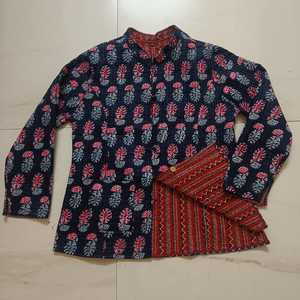 Women's Handmade Cotton Quilted <b>Reversible</b> <b>Jacket</b> Ethnic Fashion OEM Manufacturer India - Product Image 4