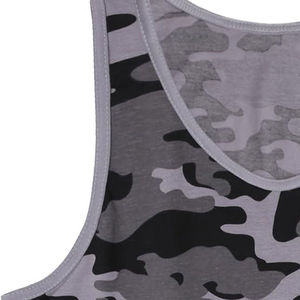 PITCHER INTERNATIONAL Camiseta sin mangas para hombre, cuello redondo, sin mangas, informal, transpirable, de punto, 100% algodón, estilo estampado, talla grande - Product Image 2