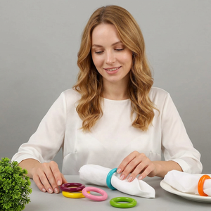 Colorful Resin Modern Luxury Napkin Rings Customized Shape Eco-Friendly Durable 4.5cm Width Party Use <b>Table</b> Decor - Product Image 1