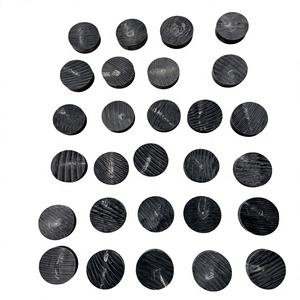 Chaquetas de mezclilla personalizables y ecológicas con botones de cuerno de búfalo y botones negros, decoración de cuentas con patrón cuadrado en blanco, venta al por mayor OEM - Product Image 4