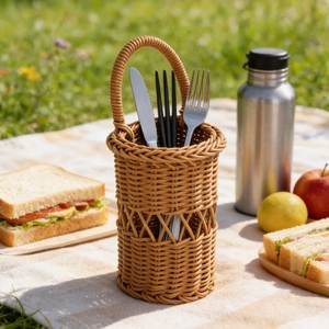 Panier mural suspendu en forme de panier, fait à la main, pour plantes, style rustique, avec poignée, écologique, multifonctionnel - Product Image 4