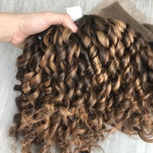 Extensiones de cabello rizado Pixie Color Piano vendedor al por mayor, 100% cabello humano vietnamita crudo para precio al por mayor - Product Image 2