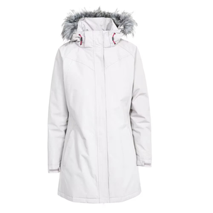 Women Long Winter Parka Jacket Fur Trim Hood Waterproof Genuine Leather Breathable Cotton Filling Full Sleeve Regular Fit <b>Animal</b> - Product Image 3