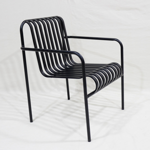 Contemporary <b>Plastic</b> Garden <b>Chair</b> with Tapered Legs and Armrests for Outdoor Use - Product Image 5