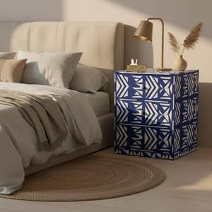 Elegante Mesita de Noche con Incrustaciones de Hueso Hecha a Mano por Artífices Expertos con Diseño de Muebles Decorativos de Lujo - Product Image 4