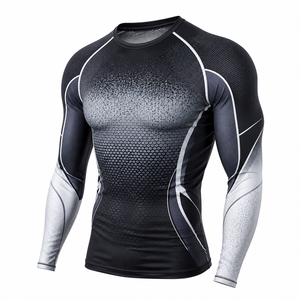 เสื้อกีฬาแขนยาวสำหรับใส่ป้องกันผดผื่นพิมพ์ลายตามสั่งยี่ห้อ OEM ODM - Product Image 3