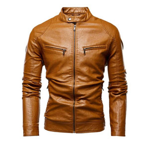 Chaqueta de Cuero para Hombre, Talla Grande, Resistente al Viento, Transpirable, de Invierno, Estilo Racing, Alta Calidad, Fácil de Usar - Product Image 1